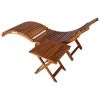 vidaXL Patio Sun Lounger with Table and Cushion Solid Acacia Wood - Gray