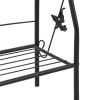 vidaXL 3-Layer Plant Rack Black 20.5"x11"x50.4" Iron - Black