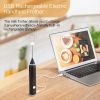 Milk Frother Electric Egg Beater USB Charging Mixer for Coffee Drink Portable; electric mixer - black