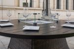 Brown Wicker Patio Firepit  Dining Table (Table Only) - Round