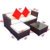 3 Piece Patio Sectional Wicker Rattan Outdoor Furniture Sofa Set - CRâˆšÃ ME