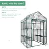 Green House 56" W x 56" D x 76" H,Walk in Outdoor Plant Gardening Greenhouse 2 Tiers 8 Shelves - Window and Anchors Include(White)-dk - White