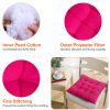 4Pcs Chair Cushion Pads Pillow Soft Tie On Square Sitting Mats For Home Office Car Sitting Travel - Red