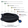 FLORIAX Heavy Duty Rubber Soaker Hose 1/2 inDripping Water Hose 70% Water Saving Perfect for Garden Flowers Beds - 25ft