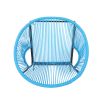 Chrissy Outdoor Blue Modern Faux Rattan Club Chairs (Set of 2) - as Pic