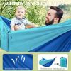 1pc Outdoor Camping Hammock; Portable Nylon Parachute Hammock 106*55in - 106*55in Dark Green And Camel