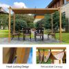 Outdoor Living  Outdoor Retractable Pergola with Weather-Resistant Canopy Aluminum Gar - Wood-Looking10'x13'