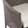 Outdoor Rattan Furniture Sofa And Table Set - Brown