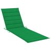 vidaXL Sun Lounger with Cushion Solid Acacia Wood and Galvanized Steel - Green