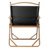 54.5*58*73.5cm Large Aluminum Frame 600D Khaki Oxford Fabric Loading 100kg Imitation Wood Grain Spray Paint Camping Chair Black - as picture