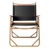 54.5*58*73.5cm Large Aluminum Frame 600D Khaki Oxford Fabric Loading 100kg Imitation Wood Grain Spray Paint Camping Chair Black - as picture