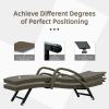 Outdoor Living Outdoor PE Wicker Chaise Lounge with Armrest- Set of 2 Patio Reclining Chair - Brown w/Armrest