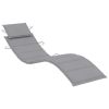 vidaXL Patio Sun Lounger with Table and Cushion Solid Acacia Wood - Gray