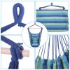 Free shipping Hammock Chair Distinctive Cotton Canvas Hanging Rope Chair with Pillows Blue YJ - Blue