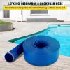 Swimming Pool Backwash Drain Hose PVC Fabric Flat Hose - Blue - 1-1/2" x 105'