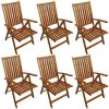 7 Piece Patio Dining Set Solid Acacia Wood - Brown