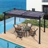 13 x 10 Ft Outdoor Patio Retractable Pergola - Gray