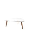 Manhattan Comfort Utopia 17.51" High Triangle Coffee Table with Splayed Legs in White Gloss - Default Title