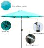 SR Patio Outdoor Market Umbrella with Aluminum Auto Tilt and Crank - Lake blue