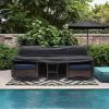 Outdoor Furniture Sets Cover;  Durable and Waterproof 420D Oxford Cloth Patio Conversation Sofa Cover; 93.7"Lx 35.8"W x 39.7"H; Black - Black