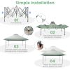 13 x 13 Feet Pop-Up Patio Canopy Tent with Shelter and Wheeled Bag - Green and Gray