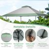 13 x 13 Feet Pop-Up Patio Canopy Tent with Shelter and Wheeled Bag - Green and Gray