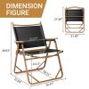 54.5*58*73.5cm Large Aluminum Frame 600D Khaki Oxford Fabric Loading 100kg Imitation Wood Grain Spray Paint Camping Chair Black - as picture