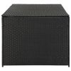 vidaXL Patio Storage Box Poly Rattan 70.8"x35.4"x29.5" Black - Black