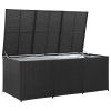 vidaXL Patio Storage Box Poly Rattan 70.8"x35.4"x29.5" Black - Black