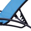 2PCS Set Chaise Lounges Outdoor Lounge Chair Lounger Recliner Chair For Patio Lawn Beach Pool Side Sunbathing - Blue