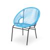 Chrissy Outdoor Blue Modern Faux Rattan Club Chairs (Set of 2) - as Pic