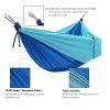 1pc Outdoor Camping Hammock; Portable Nylon Parachute Hammock 106*55in - 106*55in Light Blue And Gray