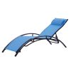 2PCS Set Chaise Lounges Outdoor Lounge Chair Lounger Recliner Chair For Patio Lawn Beach Pool Side Sunbathing - Blue