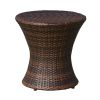 Townsgate Outdoor Brown Wicker Hourglass Side Table - as Pic