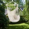 Hammock Chair Distinctive Cotton Canvas Hanging Rope Chair with Pillows Beige - Beige