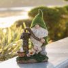 Cartoon Gnome Dwarf Statue Garden Lighting Waterproof Resin Figurines Solar Light Outdoor Lawn Courtyard Night Decorative Lamp - G