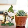 Cartoon Gnome Dwarf Statue Garden Lighting Waterproof Resin Figurines Solar Light Outdoor Lawn Courtyard Night Decorative Lamp - A