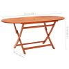 vidaXL Folding Patio Table 63"x33.5"x29.5" Solid Eucalyptus Wood - Brown