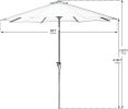 SR Patio Outdoor Market Umbrella with Aluminum Auto Tilt and Crank - Lake blue