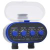 vidaXL Double Outlet Water Timer with Ball Valves - Blue