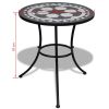 vidaXL Bistro Table Black and White 23.6" Mosaic - Black