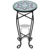 vidaXL Mosaic Side Table Plant Table Green White - Green