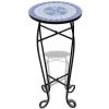 vidaXL Mosaic Side Table Plant Table Blue White - Blue