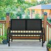 Swing Glider Chair 48 Inch Loveseat Rocker Lounge Backyard - Black