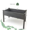 Wooden Raised Vegetable Garden Bed Elevated Grow Vegetable Planter - grey