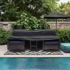 Outdoor Furniture Sets Cover; Durable and Waterproof 420D Oxford Cloth Patio Conversation Sofa Cover; 93.7"Lx 35.8"W x 39.7"H; Black - as picture