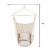 Hammock Chair Distinctive Cotton Canvas Hanging Rope Chair with Pillows Beige - Beige