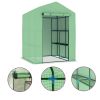 vidaXL Greenhouse with Shelves Steel 56.3"x56.3"x76.8" - Green