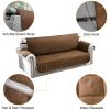 Reversible Sofa Cover Chair Loveseat Couch Slipcover Cushion Furniture Protector Shield Water-Resistant w/ Elastic Strap - Chocolate - 1S