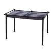 13 x 10 Ft Outdoor Patio Retractable Pergola - Gray